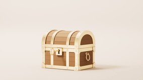 Opened retro treasure box and gift box, 3d rendering. Motion graphic. - Powered by Shutterstock - Get 15% off with code: PIKWIZARD15