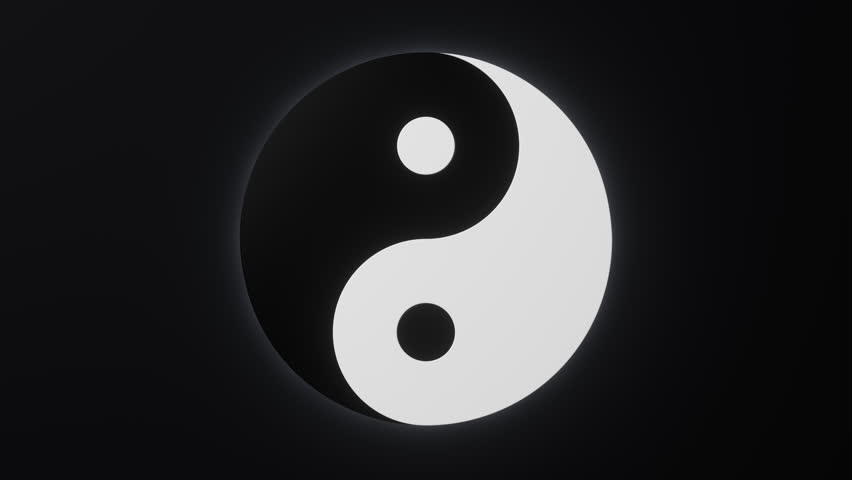Chinese ancient taiji yin-yang pattern symbol, 3d rendering. Motion graphic.
