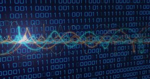 Animation of binary coding data processing with glowing neon light trails. Global cyber security, connections, computing and data processing concept digitally generated video. - Powered by Shutterstock - Get 15% off with code: PIKWIZARD15