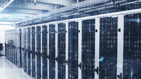 Animation of binary coding and digital data processing over computer servers. Global connections, computing and data processing concept digitally generated video. - Powered by Shutterstock - Get 15% off with code: PIKWIZARD15