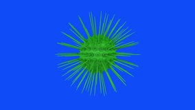 3D rendering of a green spiky sphere on a blue background - Powered by Shutterstock - Get 15% off with code: PIKWIZARD15