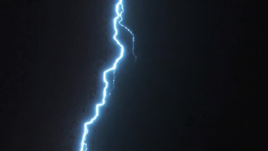 Abstract terrible lightning in a storm. Electric lightning spark loop effect animation.