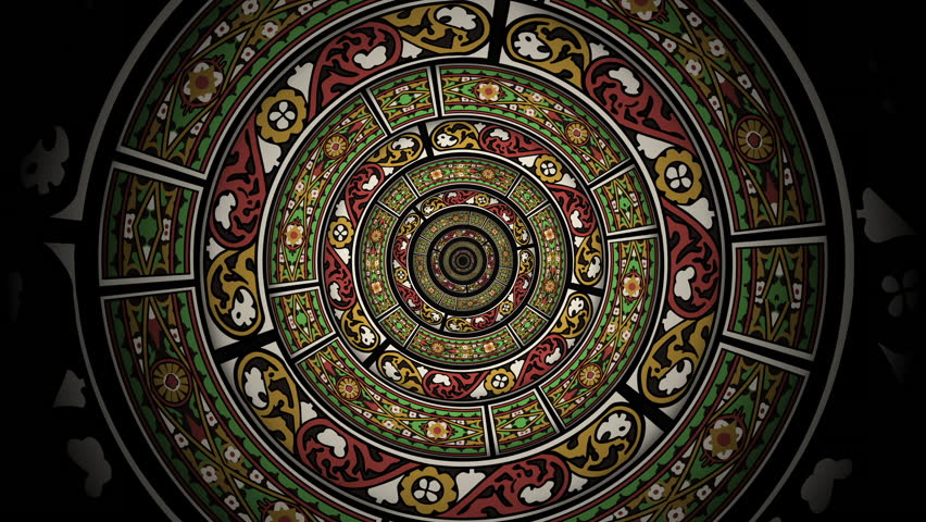 Ethnic batak karo flower pattern decorative looping animation