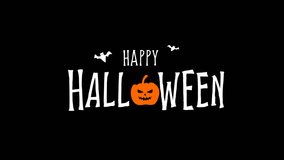 Happy Halloween lettering animated, Happy Halloween animation with handwritten text, Happy Halloween  text and the pumpkin appears, Halloween party. alpha channel 4k. - Powered by Shutterstock - Get 15% off with code: PIKWIZARD15