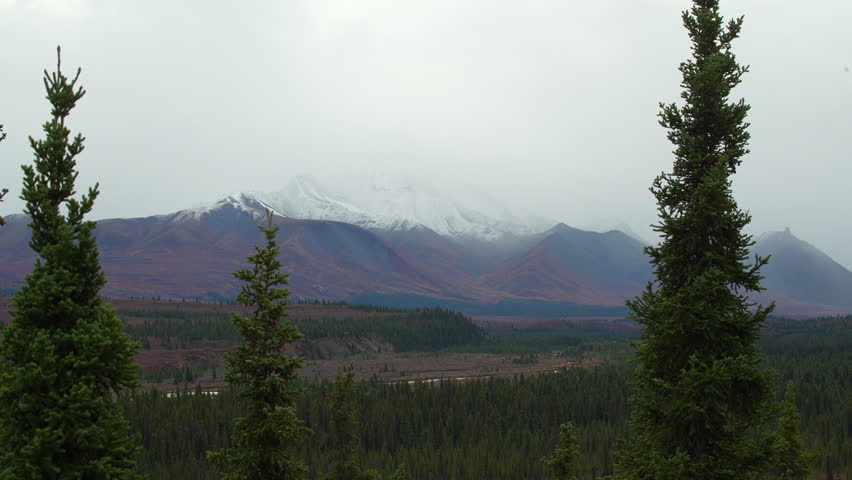 Cloud Shrouded Mountains in Denali National Park
