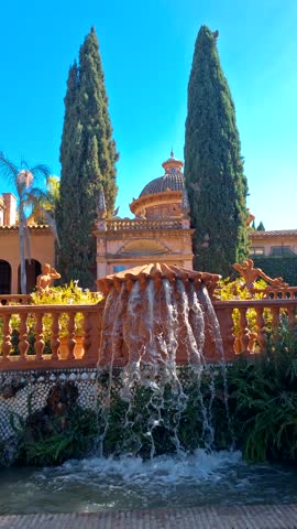 majestic fountain in palace garden
