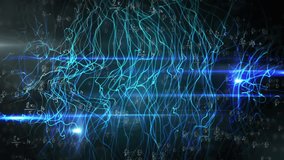 Animation of light trails over mathematical equations on black background. Global technology, computing and digital interface concept digitally generated video. - Powered by Shutterstock - Get 15% off with code: PIKWIZARD15