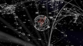 Animation of network of connections over globe and dna strand on black background. Global connections, computing and data processing concept digitally generated video. - Powered by Shutterstock - Get 15% off with code: PIKWIZARD15