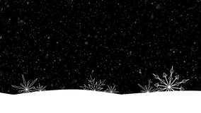 Snowy field with snowflakes loop motion on black background with colorful fireworks animation.	
 - Powered by Shutterstock - Get 15% off with code: PIKWIZARD15