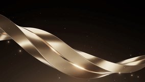 A smooth, golden metallic ribbon twists elegantly against a dark gradient background with small glowing stars, creating a luxurious feel. - Powered by Shutterstock - Get 15% off with code: PIKWIZARD15