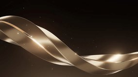 A smooth, golden metallic ribbon twists elegantly against a dark gradient background with small glowing stars, creating a luxurious feel. - Powered by Shutterstock - Get 15% off with code: PIKWIZARD15