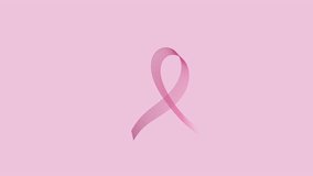 Animation of a pink ribbon forming and disappearing on a light pink background. Concept of breast cancer awareness and in fundraising for research. Background for breast cancer awareness - Powered by Shutterstock - Get 15% off with code: PIKWIZARD15