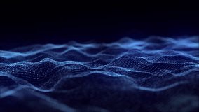 Dynamic blue wave of particles and lines. Abstract futuristic background. Big data visualization. 3D rendering. - Powered by Shutterstock - Get 15% off with code: PIKWIZARD15