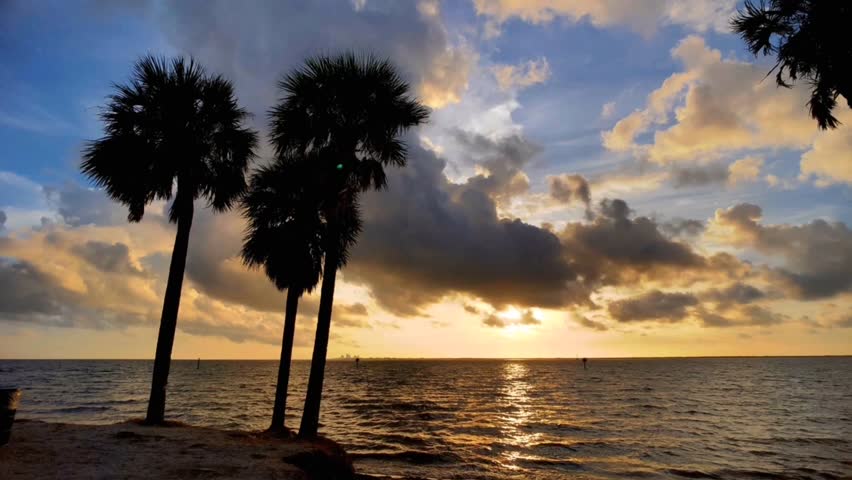 Florida Beach sunset time-lapse over the Gulf of Mexico