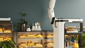 Robots help manage and transport food and deliver it to customers- 3D rendering - Powered by Shutterstock - Get 15% off with code: PIKWIZARD15