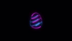 Abstract neon light egg icon animation. Easter egg line animation background. Traditional food for spring holiday 4k. - Powered by Shutterstock - Get 15% off with code: PIKWIZARD15
