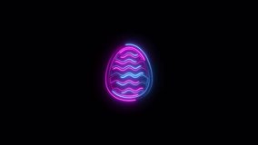 Abstract neon egg icon animation. Easter egg line animation background.  - Powered by Shutterstock - Get 15% off with code: PIKWIZARD15