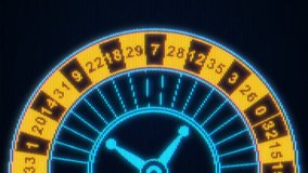 Pixel art of casino roulette rotation. The casino wheel is spinning. Concept of online betting and gambling. 8 bit dandy style motion graphics background - Powered by Shutterstock - Get 15% off with code: PIKWIZARD15