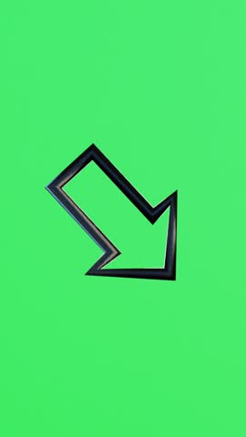 stylised 3d arrow on green screen background