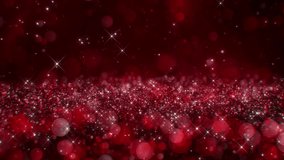 Beautiful luxury scarlet red gradient bokeh and glowing glitter with depth of field. particles flowing sideway very slow. random size scaling. dark modern background,motion design,Loopable,LED,4K - Powered by Shutterstock - Get 15% off with code: PIKWIZARD15