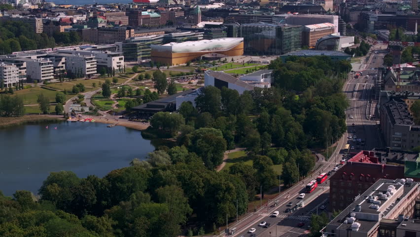 Aerial view of Helsinki, Finland showcasing the city