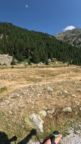 person hiking in the pyrenees