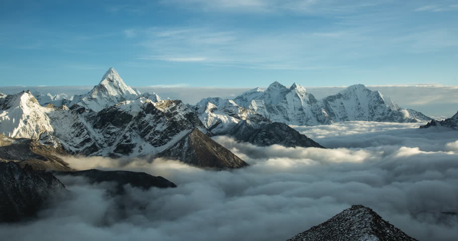 Khumbu Valley, Himalayas, Nepal. Timelapse