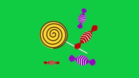 Halloween Candies on Green Screen Background. 4K Ultra HD Loop Video Motion Graphic Animation - Powered by Shutterstock - Get 15% off with code: PIKWIZARD15
