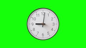 Clock Timelapse Greenscreen Alpha Loop. Fast movement of clock hands motion blur. Black and White Analog Wall Clock Isolated. Time Passing Fast. 12 Hours Classic Clock Timelapse - Powered by Shutterstock - Get 15% off with code: PIKWIZARD15