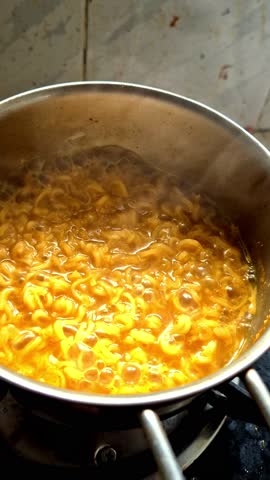 Close up of Ramen noodles making 