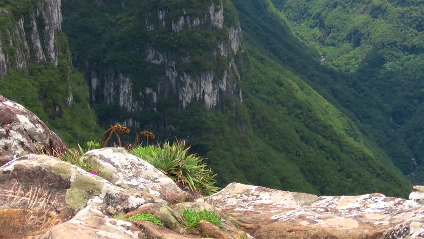 A lush landscape, large canyon in Brazil. 