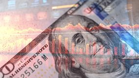 American dollars with a moving chart. - Powered by Shutterstock - Get 15% off with code: PIKWIZARD15
