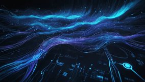 Cyber information structures and data flows. Trending data processing with high quality, 8K Ultra HD, high detail, data flow in the form of dynamic streams or waves. 4K - Powered by Shutterstock - Get 15% off with code: PIKWIZARD15