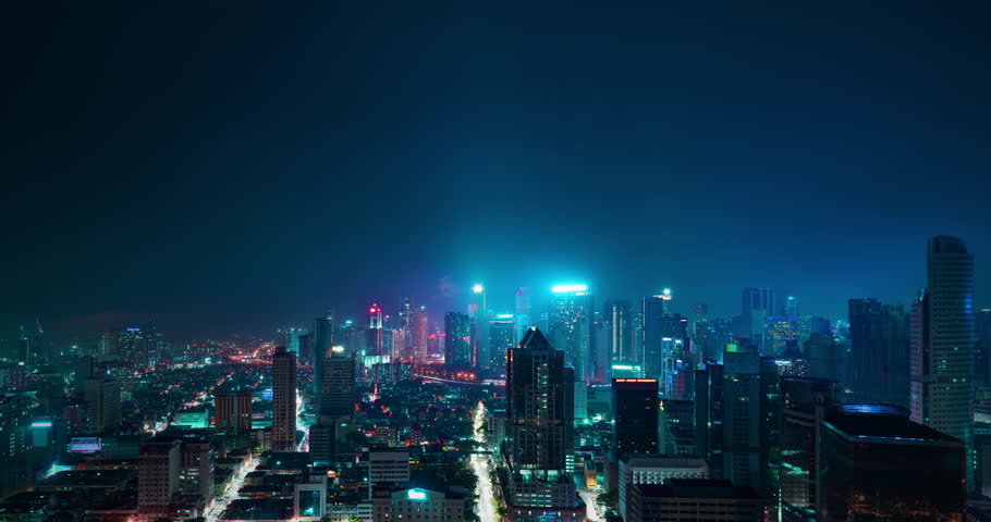 Smart city network growing with data transferring showing modern business and technology