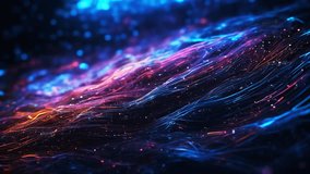 Cyber information structures and data flows. Trending data processing high quality, 8K Ultra HD, high detail, data flow in the form of dynamic currents or waves. 4K - Powered by Shutterstock - Get 15% off with code: PIKWIZARD15