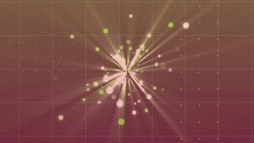 Animation of glowing light beams and light spots over data processing on brown background. Connection, network, processing, data and communication, digitally generated video. - Powered by Shutterstock - Get 15% off with code: PIKWIZARD15