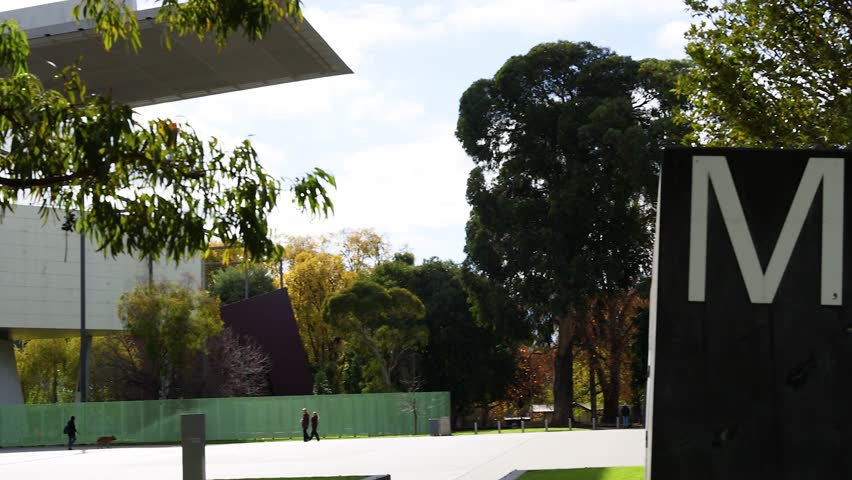 Signage and architecture at Melbourne Museum
