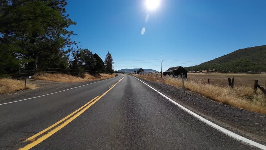 American Northwest Rural Road 03 Front View Oregon Jackson County Driving Plates Oregon USA Ultra Wide