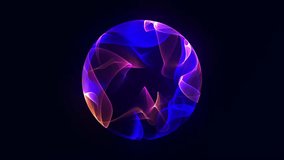 Sphere made of particles. Bright glowing particle 3d sphere Universe. engineering and artificial intelligence. Animated wave energy orb. Purple and blue smoky ball. Abstract orb. Seamless looping - Powered by Shutterstock - Get 15% off with code: PIKWIZARD15