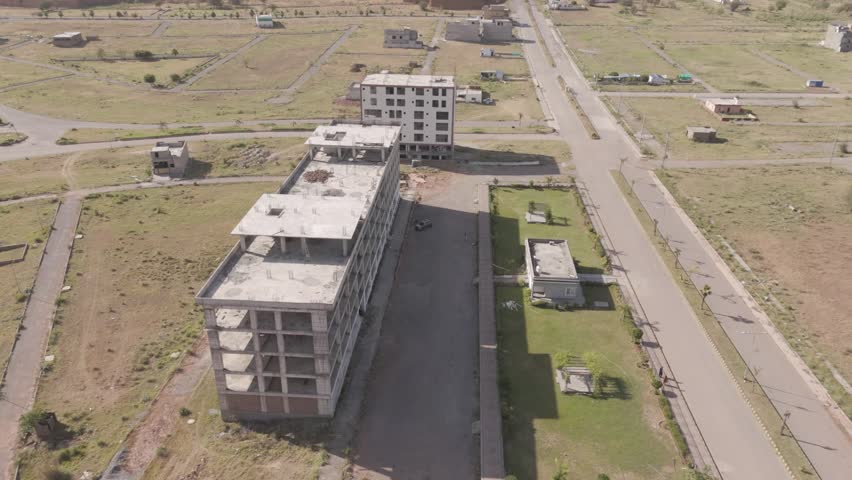 Commercial Plaza Top View Footage Grey Structure 