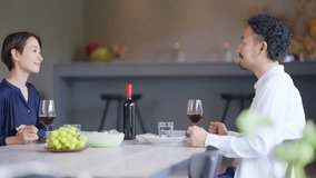 Couple drinking wine at lunch - Powered by Shutterstock - Get 15% off with code: PIKWIZARD15