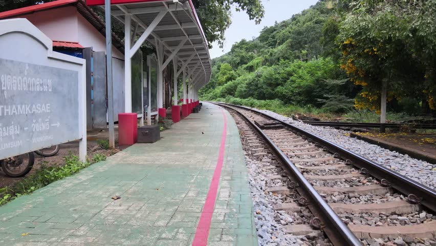 The Kanchanaburi Death Railway is a railway line that was built during World War II. There are beautiful views with mountains and rivers on either side. Lush forest There is a large resort near the ra