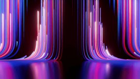 looping 3d animation. Abstract background. Blue pink neon stripes and ribbons appear randomly, glide endlessly along a curvy trajectory and disappear. Modern wallpaper in slow motion - Powered by Shutterstock - Get 15% off with code: PIKWIZARD15