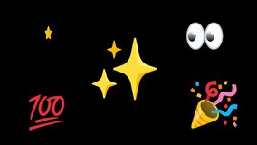 A Set of Cute Animated Emoji on Transparent Background. Elements emoticons. Emoji Pack with Alpha Channel. 4K Resolution Animation with Seamless Loop. - Powered by Shutterstock - Get 15% off with code: PIKWIZARD15