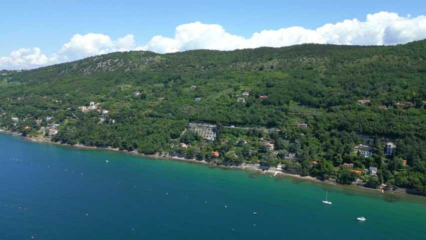 The Gulf of Trieste, its high cliffs and the Miramare Castle