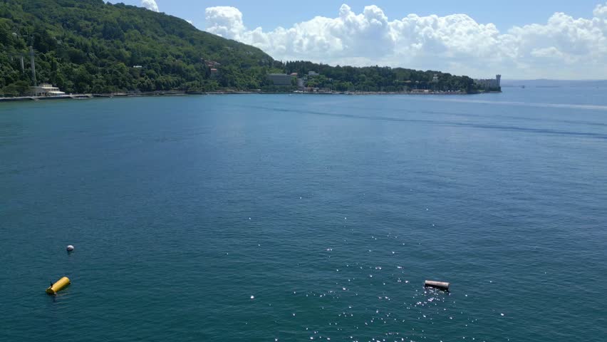 The Gulf of Trieste, its high cliffs and the Miramare Castle
