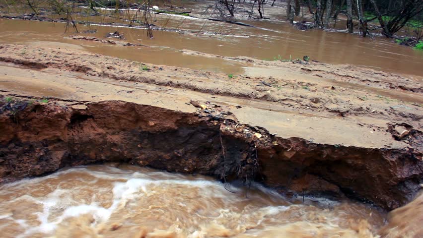 Destruction process. Flooding after rain season, 1080p. Royalty-Free Stock Footage #3617924