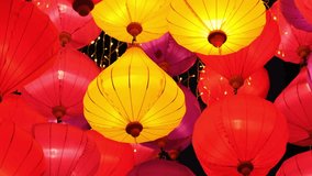 Traditional Chinese lantern for Chinese New Year. Lantern hanging at outdoors. - Powered by Shutterstock - Get 15% off with code: PIKWIZARD15