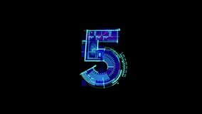 4K Futuristic Interface Numbers 5 Countdown Techno Digital Glow Neon Animated Sci-Fi Light Effects Electronic Protection System - Powered by Shutterstock - Get 15% off with code: PIKWIZARD15