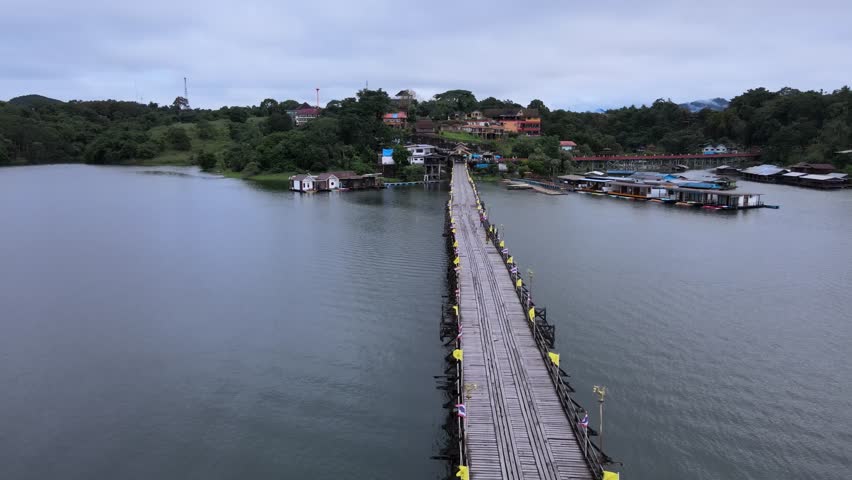 The Mon Bridge, located in Kanchanaburi, is a renowned wooden bridge and a significant cultural landmark in Thailand. Also known as "Saphan Mon" or "Uttamanusorn Bridge," it is the longest wooden brid